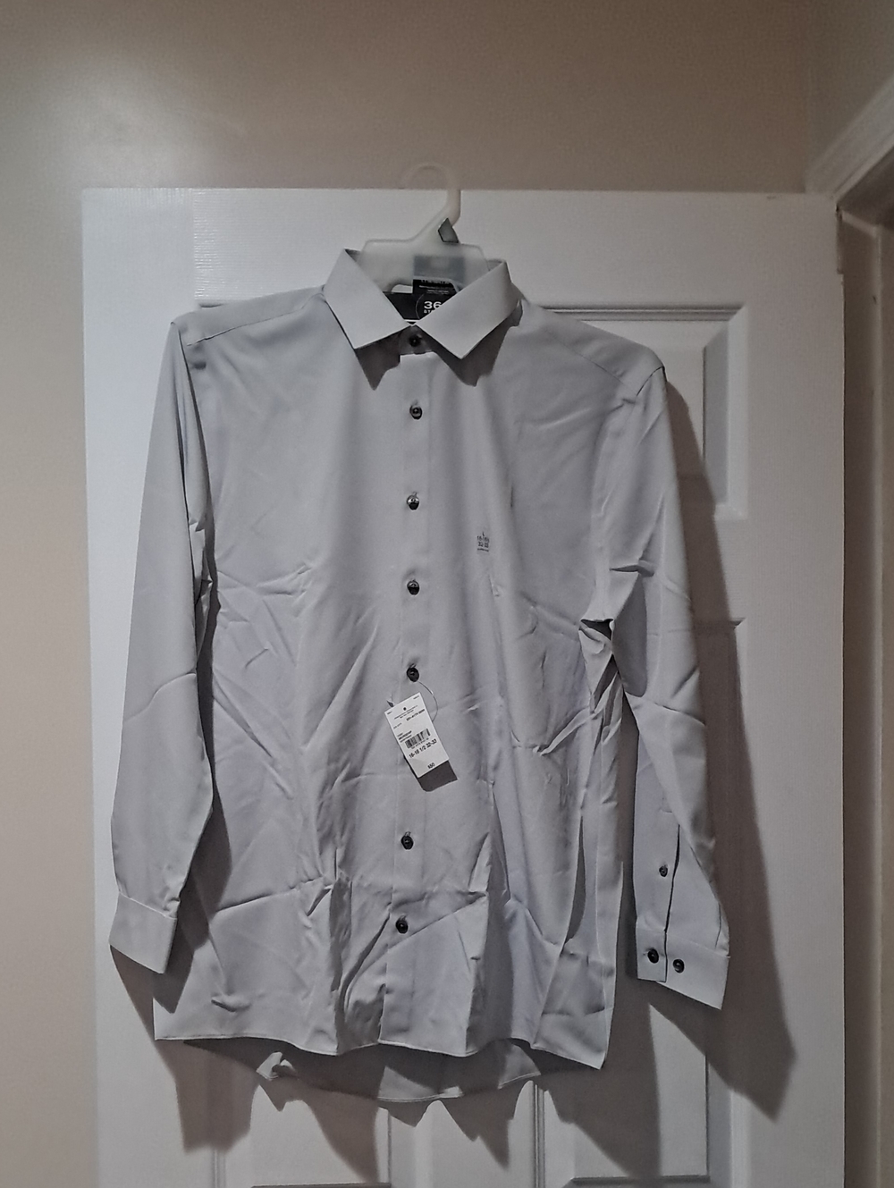 jcpenney Men's Light Gray Dress Shirt - Long Sleeve Button-Up